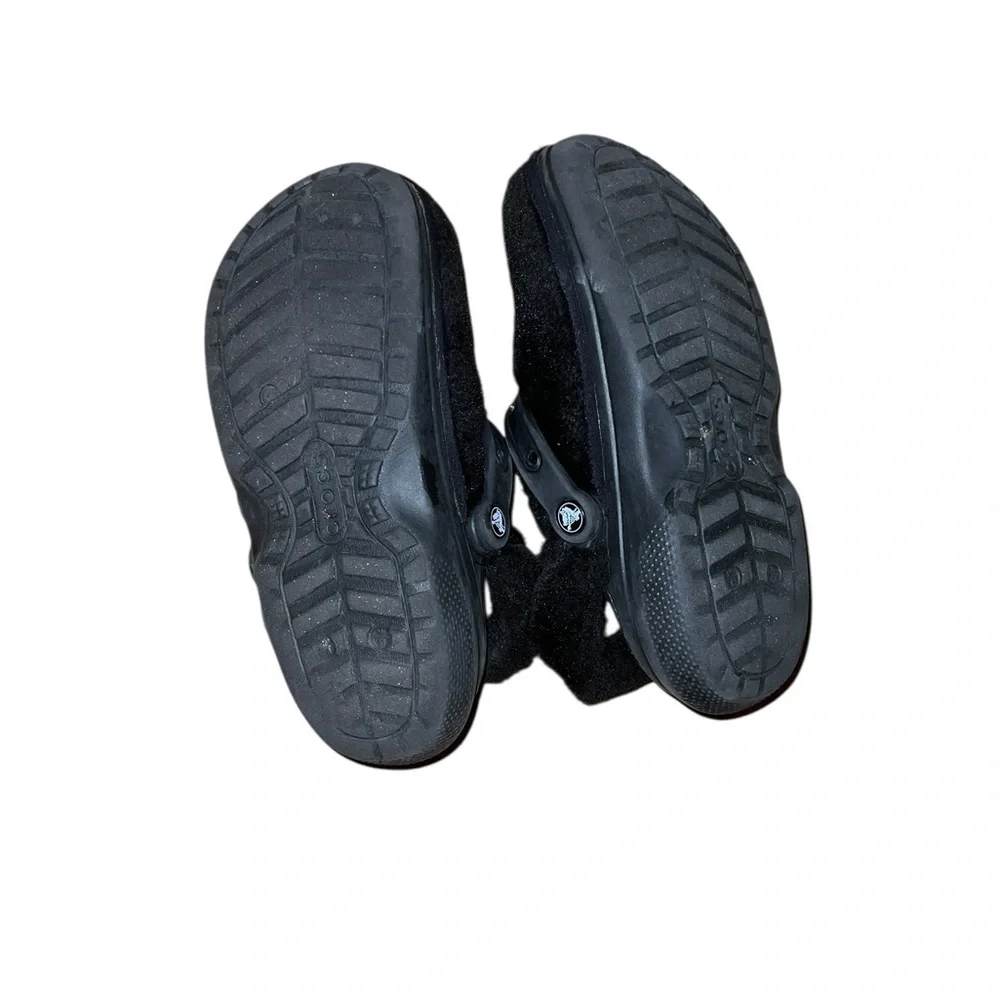 CROCS Black Plush Women Clogs Size 10 - Picture 4 of 5